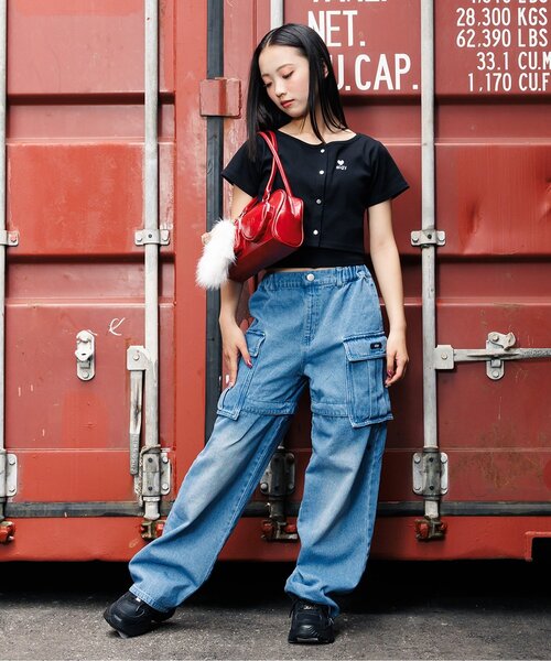 algy(アルジー)の「リブキャミ&カーデセット(その他トップス・キッズ・ブラック/アイボリー/サックスブルー・SMALL/MEDIUM/X-SMALL/XX-SMALL)」の4枚目の写真