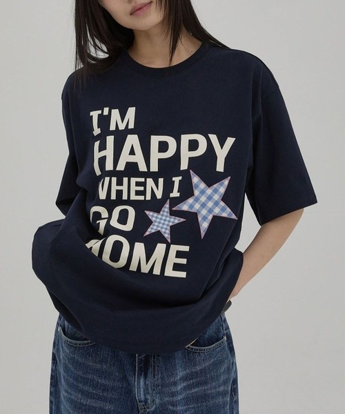 tシャツ K-POPアイドル着用「UNISEX」Wai Kei／IM HAPPY Ｔシャツ レディース メンズ セール】☆K-POPアイドル着用【UNISEX】Wai Kei／IM HAPPY T