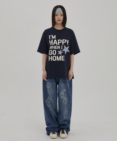 tシャツ K-POPアイドル着用「UNISEX」Wai Kei／IM HAPPY Ｔシャツ レディース メンズ セール】☆K-POPアイドル着用【UNISEX】Wai Kei／IM HAPPY T