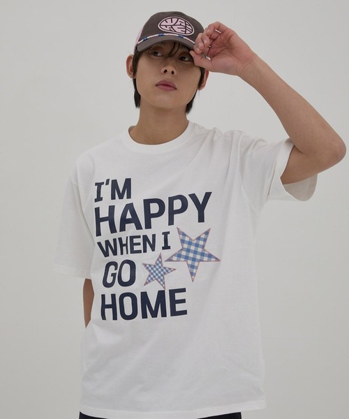 WaiKei(ワイケイ)の「★K-POPアイドル着用【UNISEX】Wai Kei/IM HAPPY Tシャツ(Tシャツ/カットソー・レディース・ピンク/ホワイト/ネイビー・MEDIUM/LARGE)」の12枚目の写真