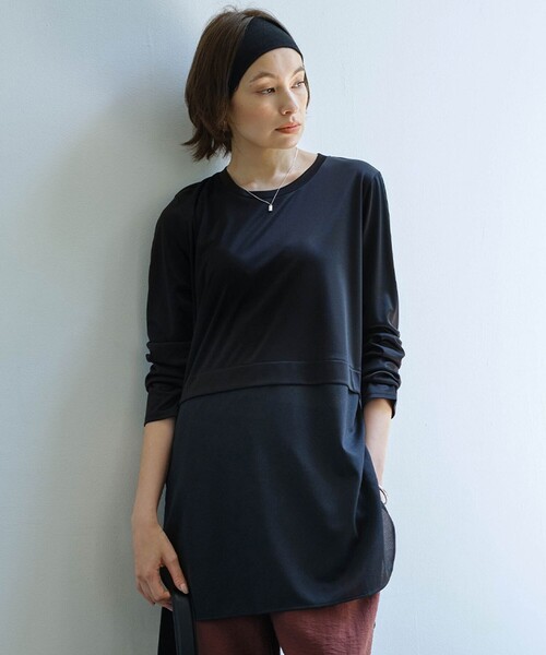 セール】シアージャージーコンビ カットソー（Tシャツ/カットソー