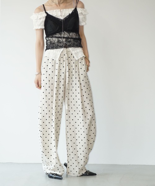 BLESS ホワイト ドットパンツ BLESS ホワイト ドットパンツ BLESS ホワイト ドットパンツ