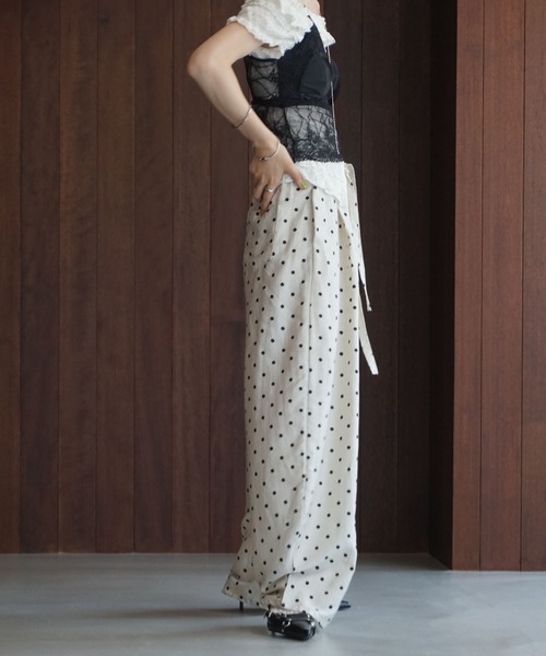 chuclla(チュクラ)の「ドット柄 リラックスパンツ chw25s092(その他パンツ・レディース・ホワイト/ブラック・L/M/S)」の6枚目の写真