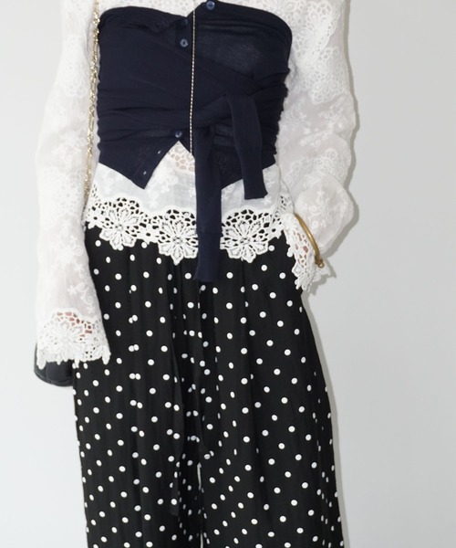 chuclla(チュクラ)の「ドット柄 リラックスパンツ chw25s092(その他パンツ・レディース・ホワイト/ブラック・L/M/S)」の12枚目の写真