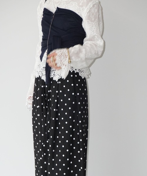 chuclla(チュクラ)の「ドット柄 リラックスパンツ chw25s092(その他パンツ・レディース・ホワイト/ブラック・L/M/S)」の14枚目の写真