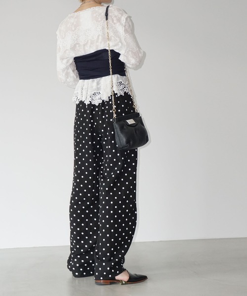 chuclla(チュクラ)の「ドット柄 リラックスパンツ chw25s092(その他パンツ・レディース・ホワイト/ブラック・L/M/S)」の17枚目の写真