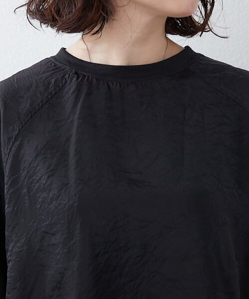 NUNIFE(ユニフィー)の「【NUNIFE】オーガンジー重ねラグランT(Tシャツ/カットソー・レディース・ブラック/ブルー系その他/グレイッシュベージュ/ピンク/オフホワイト・FREE)」の12枚目の写真