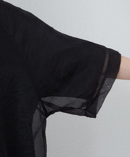 NUNIFE(ユニフィー)の「【NUNIFE】オーガンジー重ねラグランT(Tシャツ/カットソー・レディース・ブラック/ブルー系その他/グレイッシュベージュ/ピンク/オフホワイト・FREE)」の13枚目の写真