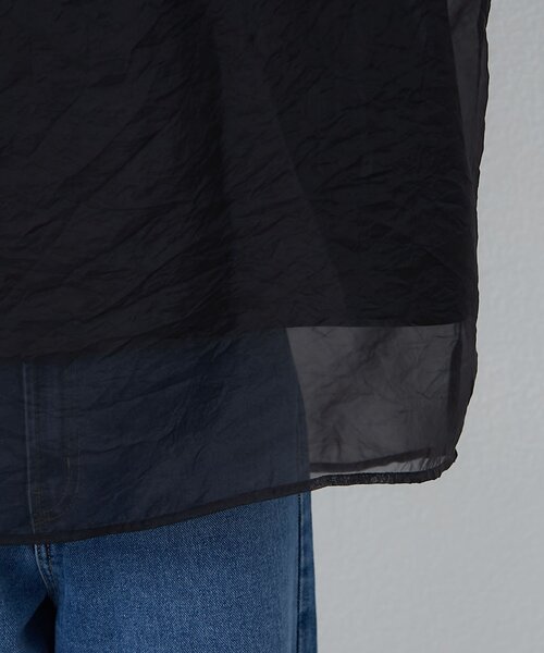 NUNIFE(ユニフィー)の「【NUNIFE】オーガンジー重ねラグランT(Tシャツ/カットソー・レディース・ブラック/ブルー系その他/グレイッシュベージュ/ピンク/オフホワイト・FREE)」の14枚目の写真