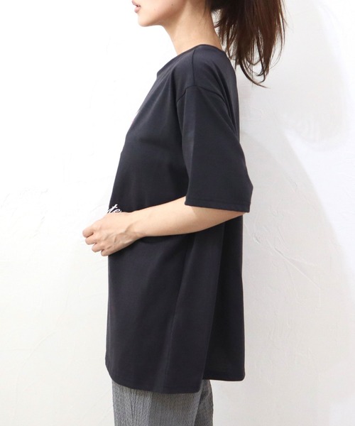 CECIL McBEE（セシルマクビー）の「CATプリントパール・リボン付きTシャツ（Tシャツ/カットソー・レディース・オフホワイト/チャコールグレー/アイボリー・MEDIUM/LARGE）」の10枚目の写真