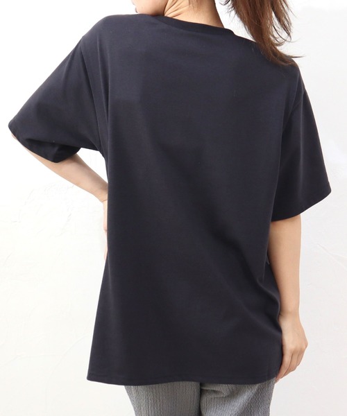 CECIL McBEE（セシルマクビー）の「CATプリントパール・リボン付きTシャツ（Tシャツ/カットソー・レディース・オフホワイト/チャコールグレー/アイボリー・MEDIUM/LARGE）」の11枚目の写真