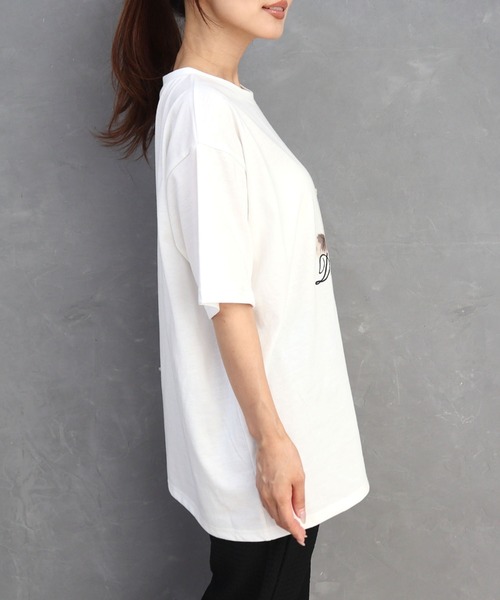 CECIL McBEE（セシルマクビー）の「CATプリントパール・リボン付きTシャツ（Tシャツ/カットソー・レディース・オフホワイト/チャコールグレー/アイボリー・MEDIUM/LARGE）」の14枚目の写真