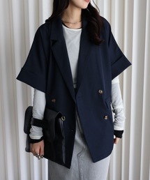 Abor（アボア）の「【バックスリットショートスリーブジャケット（裏地無し）】セットアップ可能（テーラードジャケット）」