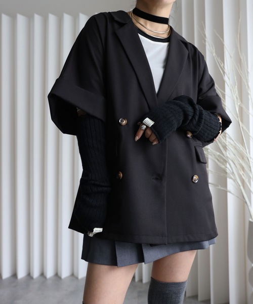 セール】【バックスリットショートスリーブジャケット（裏地無し