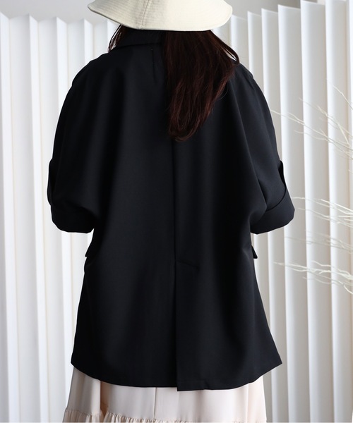 セール】【バックスリットショートスリーブジャケット（裏地無し