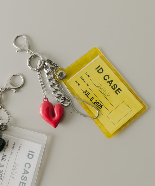 SMELLY（スメリー）の「クリアケースハートセットキーチェーン（キーホルダー・レディース・ホワイト/イエロー・-）」の2枚目の写真