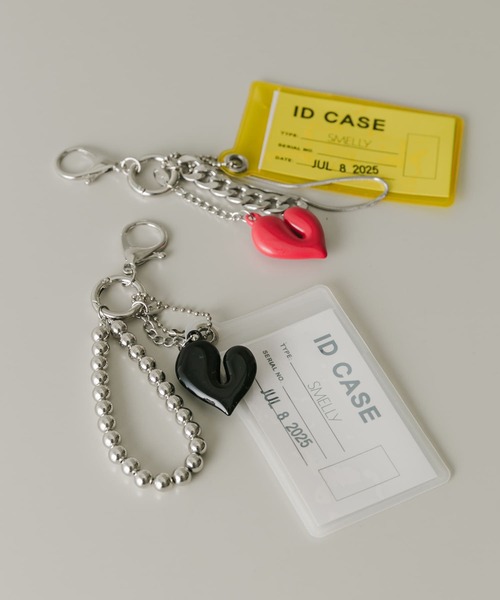 SMELLY（スメリー）の「クリアケースハートセットキーチェーン（キーホルダー・レディース・ホワイト/イエロー・-）」の4枚目の写真