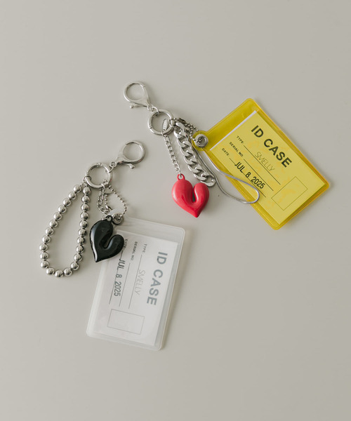 クリアケースハートセットキーチェーン（キーホルダー）｜SMELLY