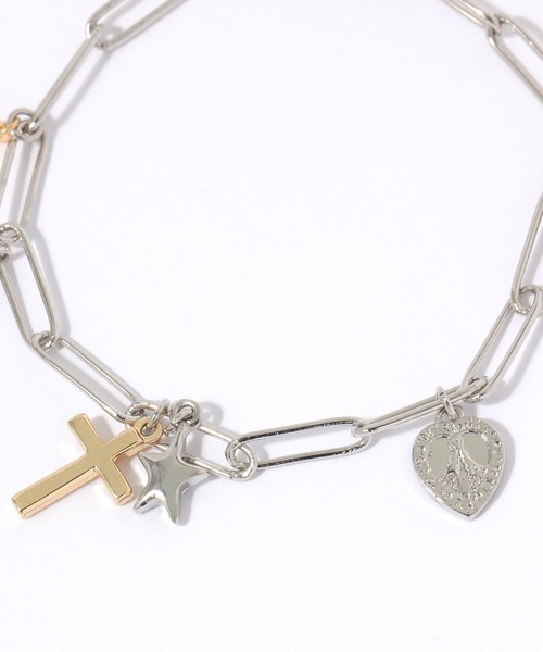 BAYFLOW（ベイフロー）の「クロスコインチャームブレスレット（ブレスレット・レディース・ライトグレー/イエロー・FREE）」の3枚目の写真