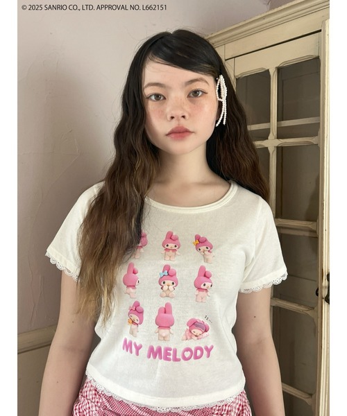 sanrio(サンリオ)の「【MY MELODY】 ENCYCLOPEDIA TEE(Tシャツ/カットソー・レディース・ブラック/オフホワイト・FREE)」の12枚目の写真