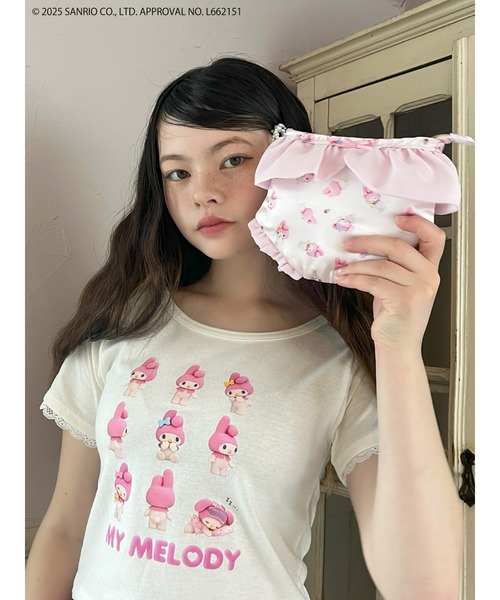 sanrio(サンリオ)の「【MY MELODY】 ENCYCLOPEDIA TEE(Tシャツ/カットソー・レディース・ブラック/オフホワイト・FREE)」の17枚目の写真