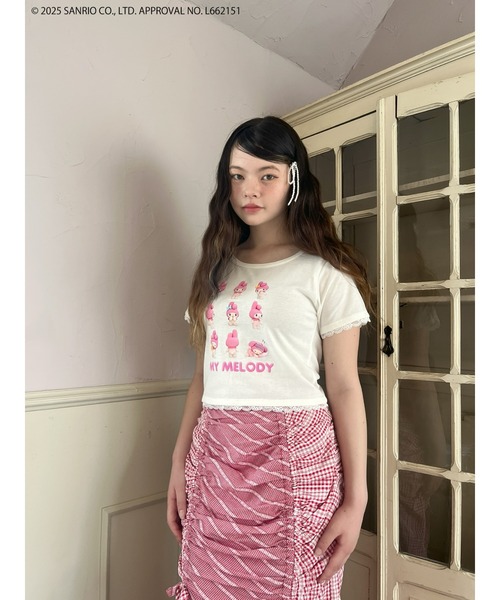 sanrio(サンリオ)の「【MY MELODY】 ENCYCLOPEDIA TEE(Tシャツ/カットソー・レディース・ブラック/オフホワイト・FREE)」の13枚目の写真