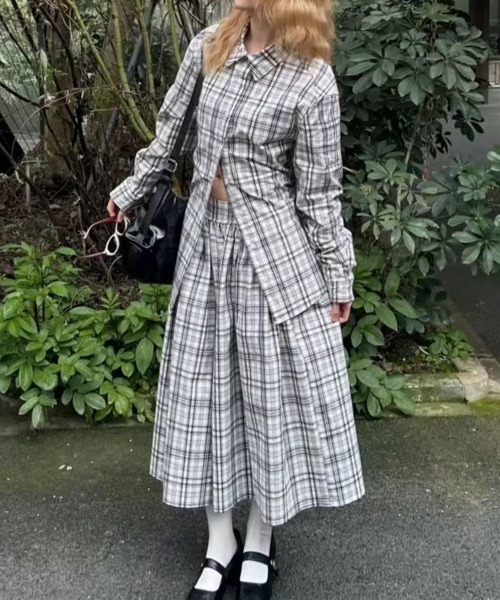 AsRiRe（アスリレイ）の「セットアップ 2wayチェック柄シャツ+ロング