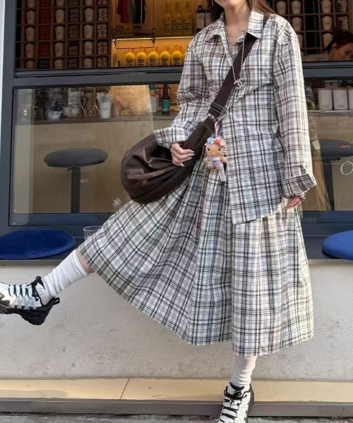 AsRiRe（アスリレイ）の「セットアップ 2wayチェック柄シャツ+ロング