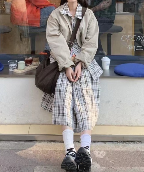 AsRiRe（アスリレイ）の「セットアップ 2wayチェック柄シャツ+ロング