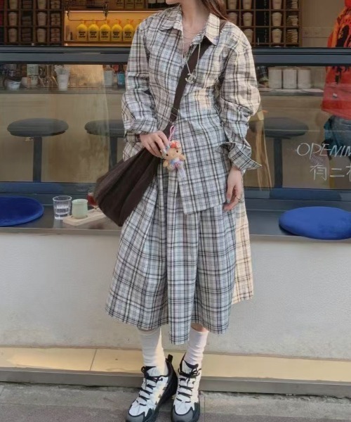 AsRiRe（アスリレイ）の「セットアップ 2wayチェック柄シャツ+ロング