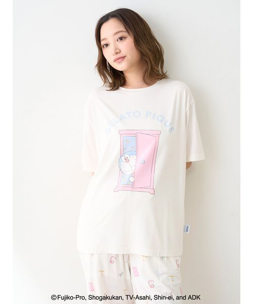 ドラえもん】【レディース】ワンポイントTシャツ（ルームウェア