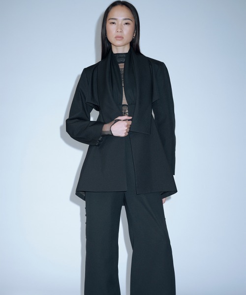 TELOPLAN(テーロプラン)の「【TELOPLAN】Pema Jacket / ペマジャケット(テーラードジャケット・レディース・ブラック/ブラウン・ONE SIZE)」の1枚目の写真