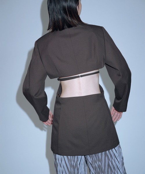 TELOPLAN(テーロプラン)の「【TELOPLAN】Pema Jacket / ペマジャケット(テーラードジャケット・レディース・ブラック/ブラウン・ONE SIZE)」の6枚目の写真