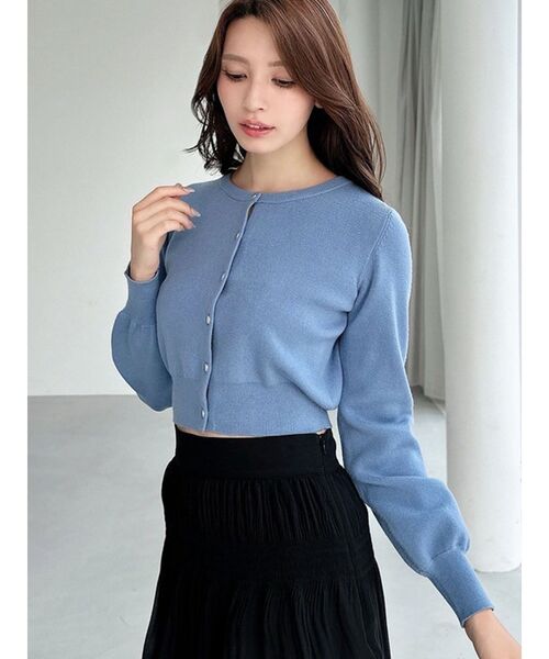 RESEXXY（リゼクシー）の「クルーネックニットカーデ（カーディガン/ボレロ・レディース・その他1/レッド/ブルー/ブラック/グレー・FREE）」の4枚目の写真