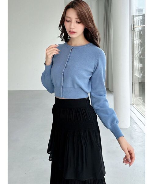 RESEXXY（リゼクシー）の「クルーネックニットカーデ（カーディガン/ボレロ・レディース・その他1/レッド/ブルー/ブラック/グレー・FREE）」の9枚目の写真