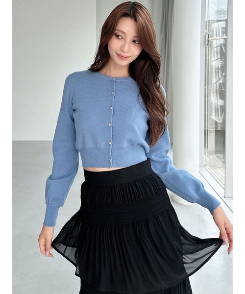 RESEXXY（リゼクシー）の「クルーネックニットカーデ（カーディガン/ボレロ・レディース・その他1/レッド/ブルー/ブラック/グレー・FREE）」の8枚目の写真