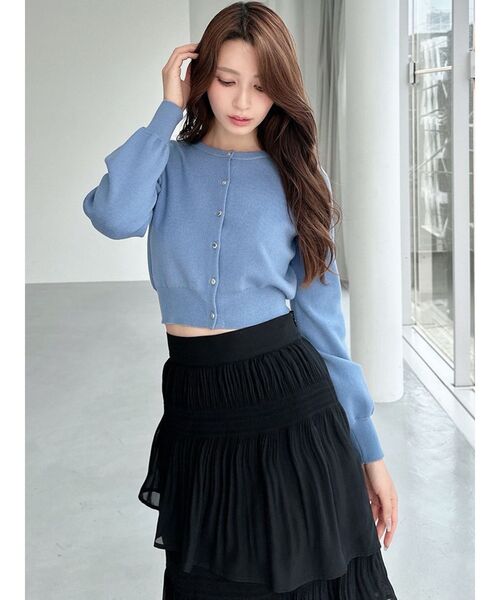 RESEXXY（リゼクシー）の「クルーネックニットカーデ（カーディガン/ボレロ・レディース・その他1/レッド/ブルー/ブラック/グレー・FREE）」の17枚目の写真