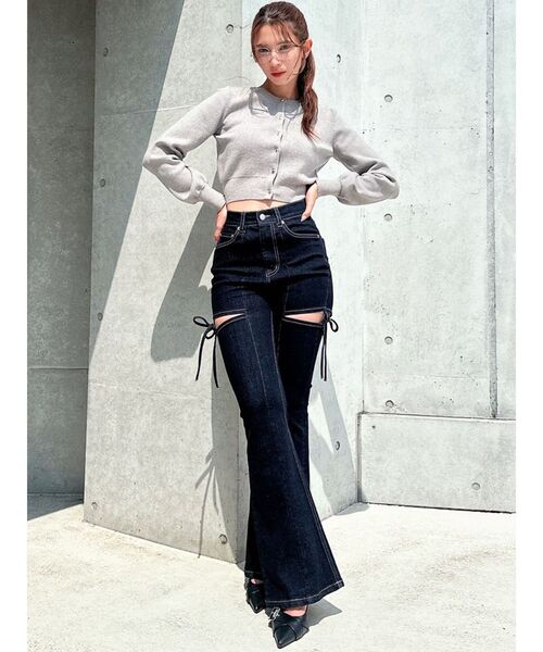 RESEXXY（リゼクシー）の「クルーネックニットカーデ（カーディガン/ボレロ・レディース・その他1/レッド/ブルー/ブラック/グレー・FREE）」の12枚目の写真