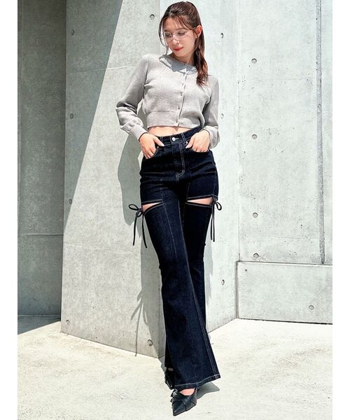 RESEXXY（リゼクシー）の「クルーネックニットカーデ（カーディガン/ボレロ・レディース・その他1/レッド/ブルー/ブラック/グレー・FREE）」の11枚目の写真