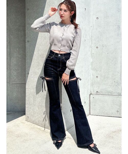 RESEXXY（リゼクシー）の「クルーネックニットカーデ（カーディガン/ボレロ・レディース・その他1/レッド/ブルー/ブラック/グレー・FREE）」の10枚目の写真