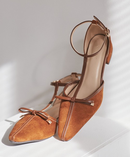 Juze（ジュゼ）の「Tストラップリボンパンプス（パンプス・レディース・ブラック/キャメル・L/M/S）」の16枚目の写真