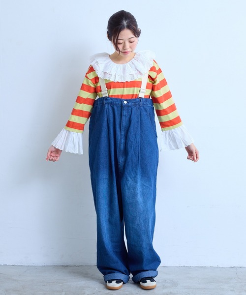 MARKEY'S（マーキーズ）の「デニムエヴォルブサロペット/おとな（デニムパンツ・レディース・ブルー/ブラック・160cm）」の4枚目の写真