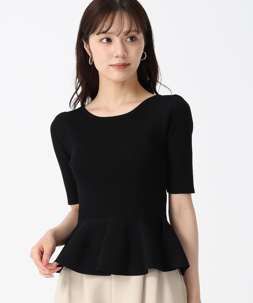 31 Sons de mode（トランテアン　ソン　ドゥ　モード）の「2025秋冬新作 2WAYペプラムリボンニット（ニット/セーター・レディース・ホワイト/ブラック/レッド・ﾌﾘ-）」の3枚目の写真