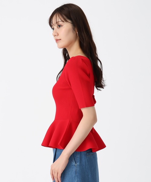 31 Sons de mode（トランテアン　ソン　ドゥ　モード）の「2025秋冬新作 2WAYペプラムリボンニット（ニット/セーター・レディース・ホワイト/ブラック/レッド・ﾌﾘ-）」の4枚目の写真