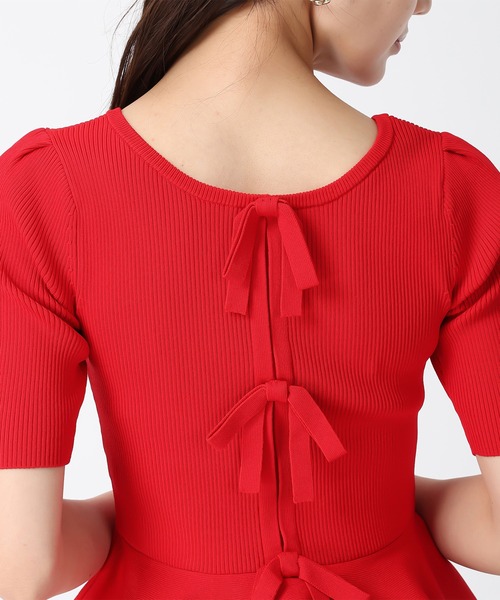 31 Sons de mode（トランテアン　ソン　ドゥ　モード）の「2025秋冬新作 2WAYペプラムリボンニット（ニット/セーター・レディース・ホワイト/ブラック/レッド・ﾌﾘ-）」の8枚目の写真