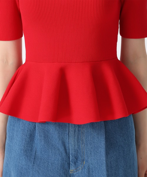 31 Sons de mode（トランテアン　ソン　ドゥ　モード）の「2025秋冬新作 2WAYペプラムリボンニット（ニット/セーター・レディース・ホワイト/ブラック/レッド・ﾌﾘ-）」の9枚目の写真