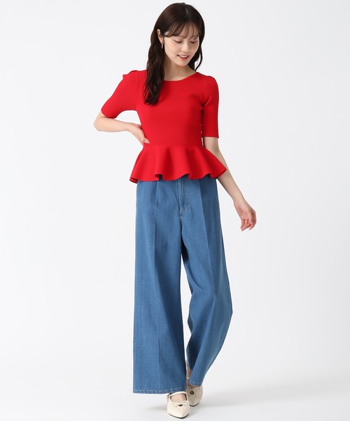 31 Sons de mode（トランテアン　ソン　ドゥ　モード）の「2025秋冬新作 2WAYペプラムリボンニット（ニット/セーター・レディース・ホワイト/ブラック/レッド・ﾌﾘ-）」の11枚目の写真