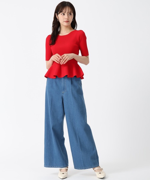 31 Sons de mode（トランテアン　ソン　ドゥ　モード）の「2025秋冬新作 2WAYペプラムリボンニット（ニット/セーター・レディース・ホワイト/ブラック/レッド・ﾌﾘ-）」の12枚目の写真