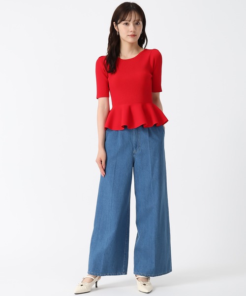 31 Sons de mode（トランテアン　ソン　ドゥ　モード）の「2025秋冬新作 2WAYペプラムリボンニット（ニット/セーター・レディース・ホワイト/ブラック/レッド・ﾌﾘ-）」の13枚目の写真