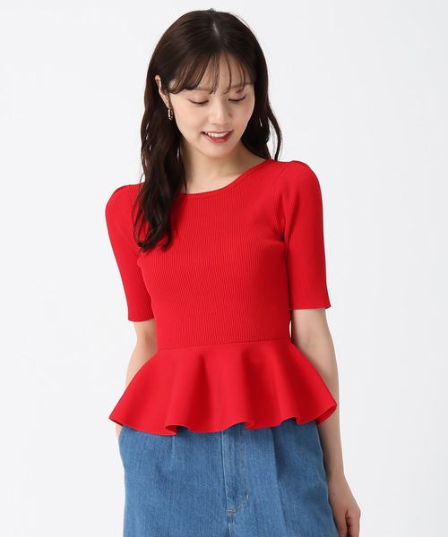 31 Sons de mode（トランテアン　ソン　ドゥ　モード）の「2025秋冬新作 2WAYペプラムリボンニット（ニット/セーター・レディース・ホワイト/ブラック/レッド・ﾌﾘ-）」の14枚目の写真